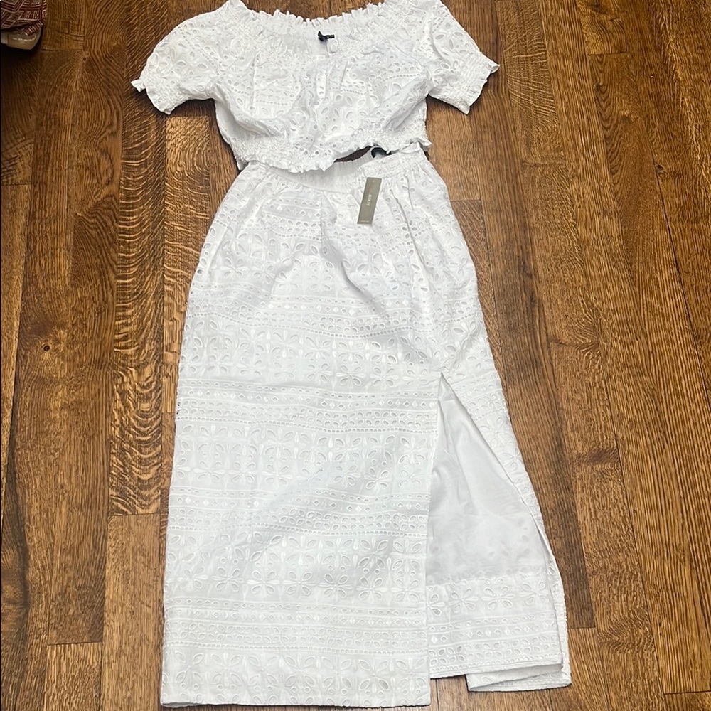 J.Crew White Lace Two-Piece Set